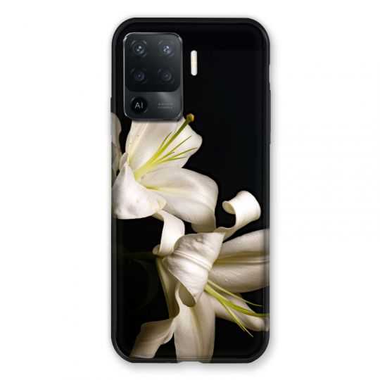 Coque Pour Oppo A94 5G Fleur Lys Noir