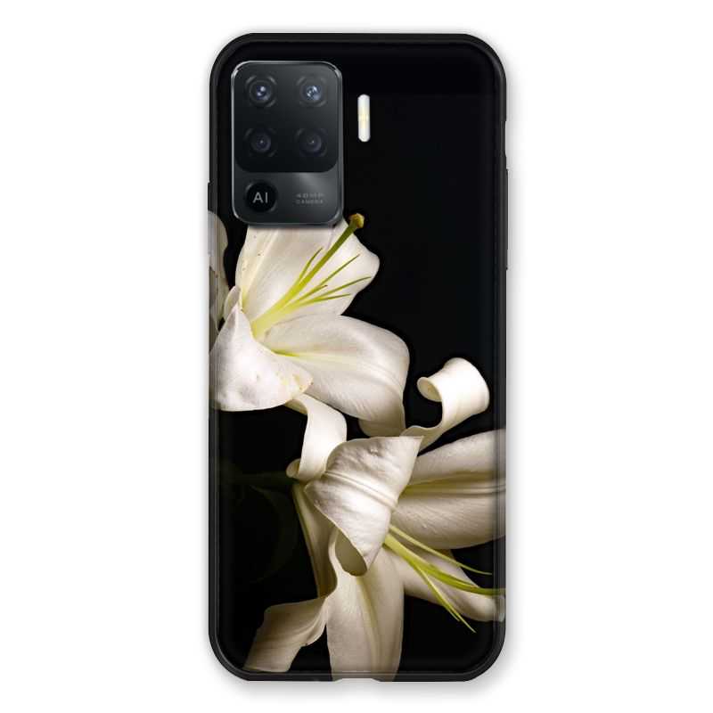 Coque Pour Oppo A94 5G Fleur Lys Noir