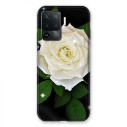 Coque Pour Oppo A94 5G Fleur Rose Blanche