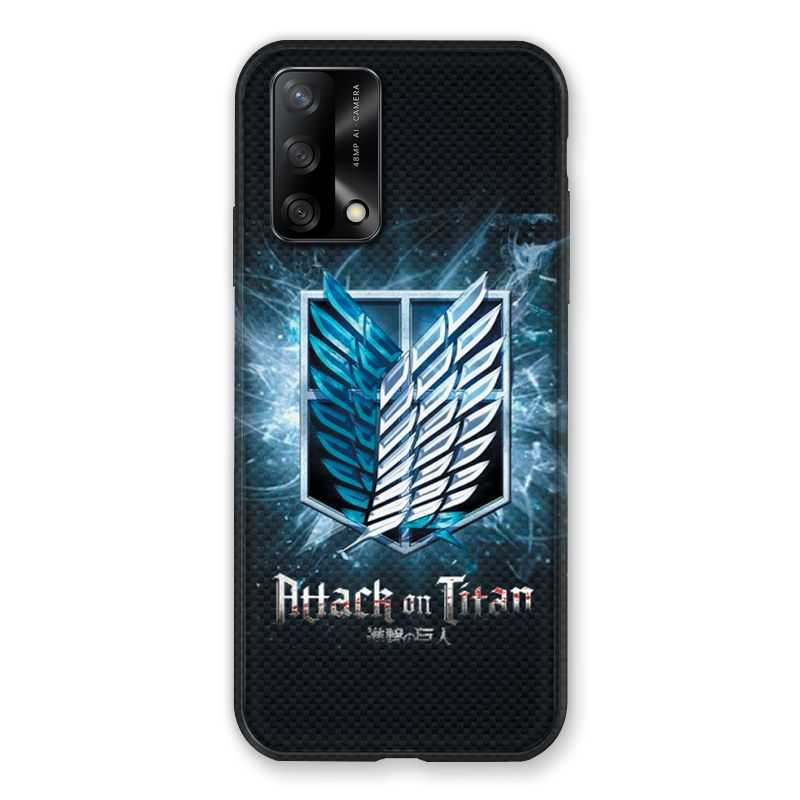 Coque Pour Oppo A54 5G / A74 5G Manga Attaque Titans Noir