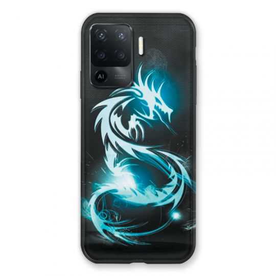 Coque Pour Oppo A94 5G Dragon Bleu