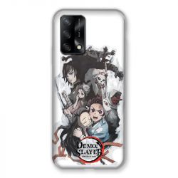 Coque Pour Oppo A54 5G / A74 5G Manga Demon Slayer Blanc