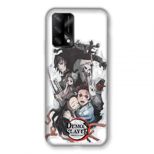 Coque Pour Oppo A54 5G / A74 5G Manga Demon Slayer Blanc