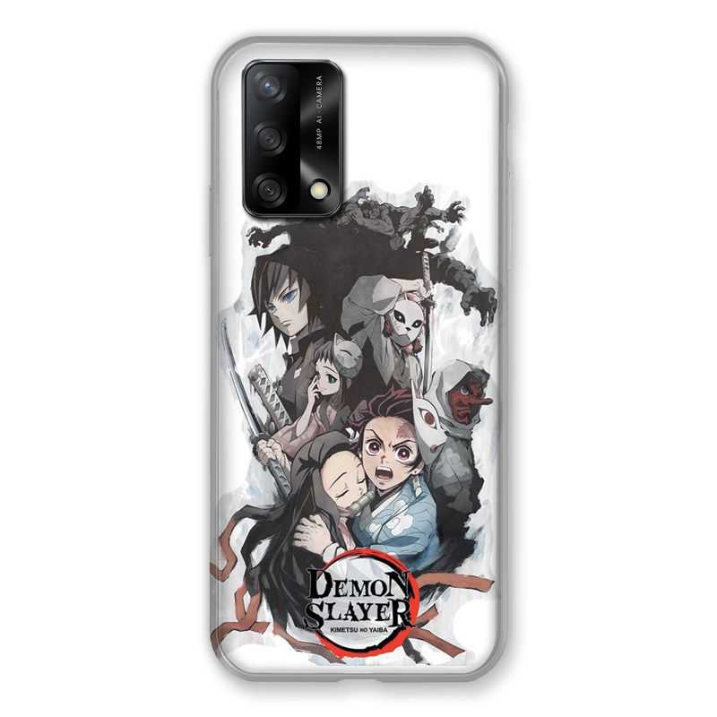 Coque Pour Oppo A54 5G / A74 5G Manga Demon Slayer Blanc