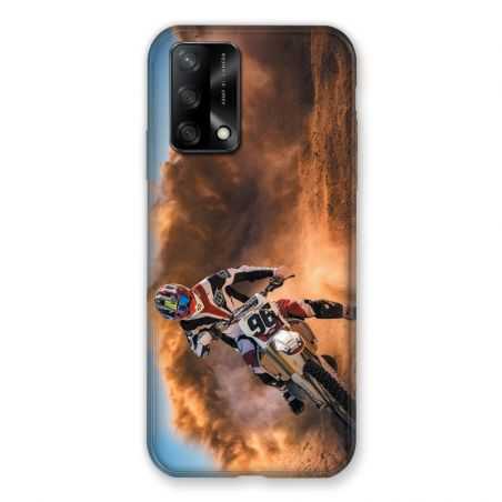 Coque Pour Oppo A54 5G / A74 5G Moto Cross Blanc