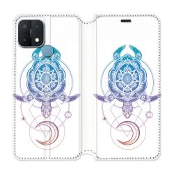 Housse Cuir Portefeuille Pour Oppo A15 Animaux Maori Tortue Color