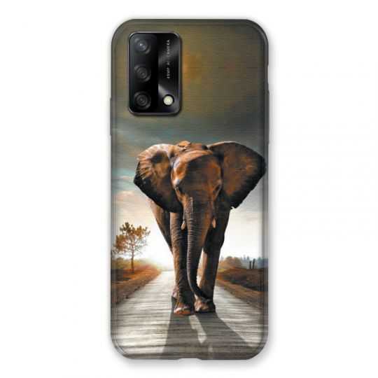 Coque Pour Oppo A54 5G / A74 5G Savane Elephant Route