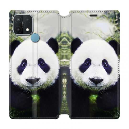 Housse Cuir Portefeuille Pour Oppo A15 Panda Color