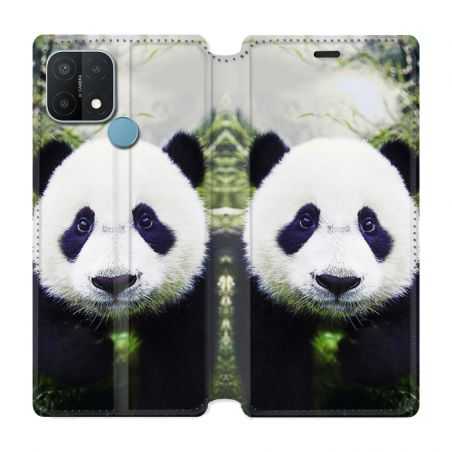Housse Cuir Portefeuille Pour Oppo A15 Panda Color