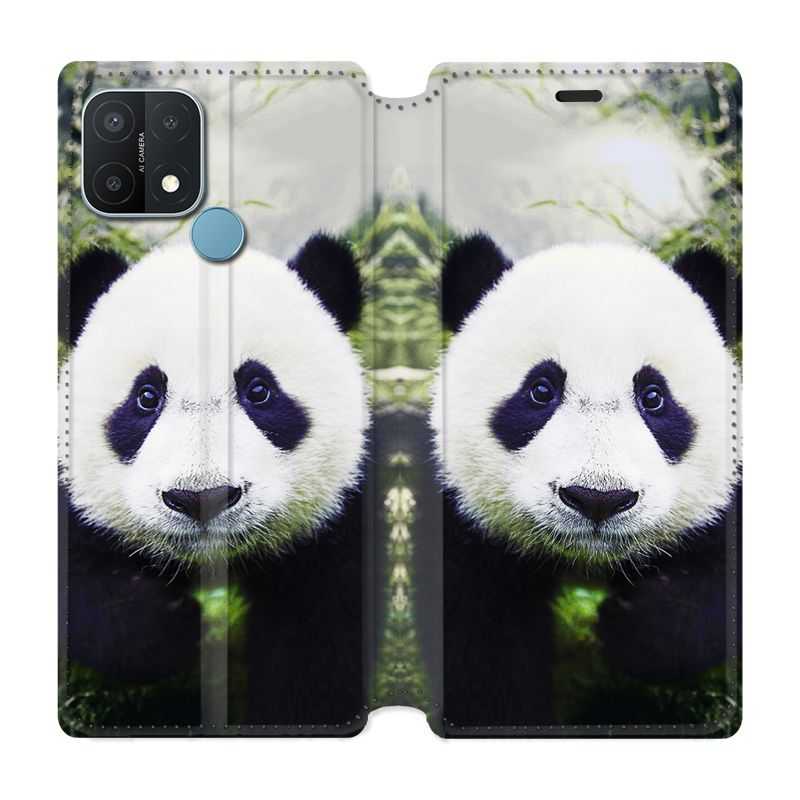Housse Cuir Portefeuille Pour Oppo A15 Panda Color