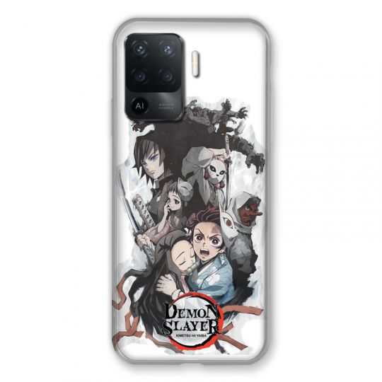 Coque Pour Oppo A94 5G Manga Demon Slayer Blanc