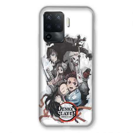Coque Pour Oppo A94 5G Manga Demon Slayer Blanc