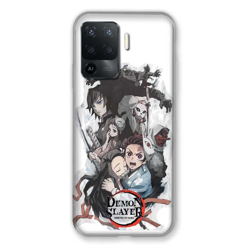 Coque Pour Oppo A94 5G Manga Demon Slayer Blanc