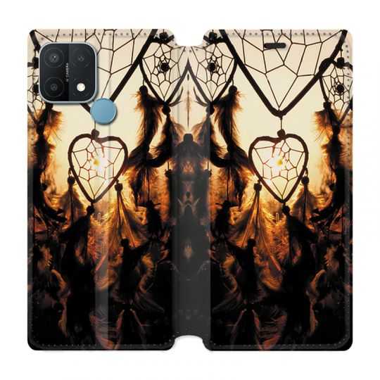 Housse Cuir Portefeuille Pour Oppo A15 Attrape Reve Noir