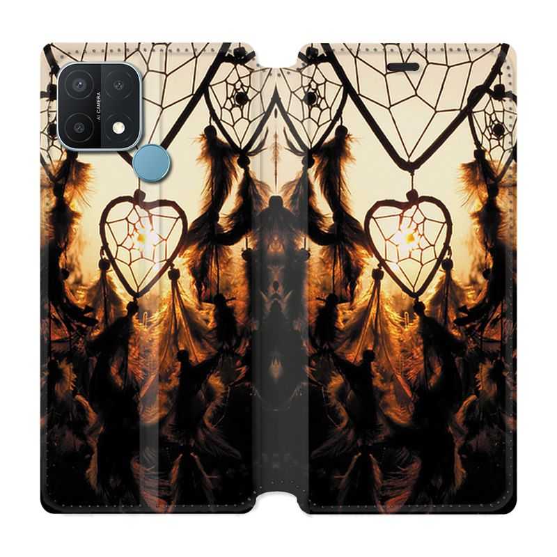 Housse Cuir Portefeuille Pour Oppo A15 Attrape Reve Noir