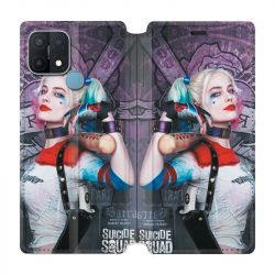 Housse Cuir Portefeuille Pour Oppo A15 Harley Quinn Batte