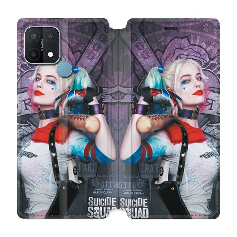 Housse Cuir Portefeuille Pour Oppo A15 Harley Quinn Batte