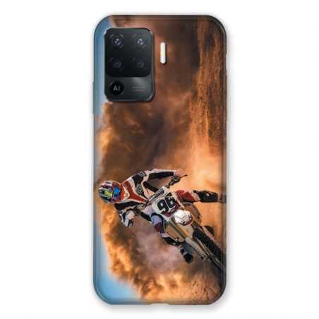 Coque Pour Oppo A94 5G Moto Cross Blanc
