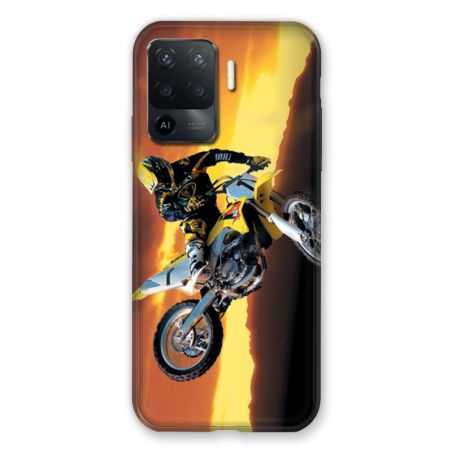 Coque Pour Oppo A94 5G Moto Cross Noir