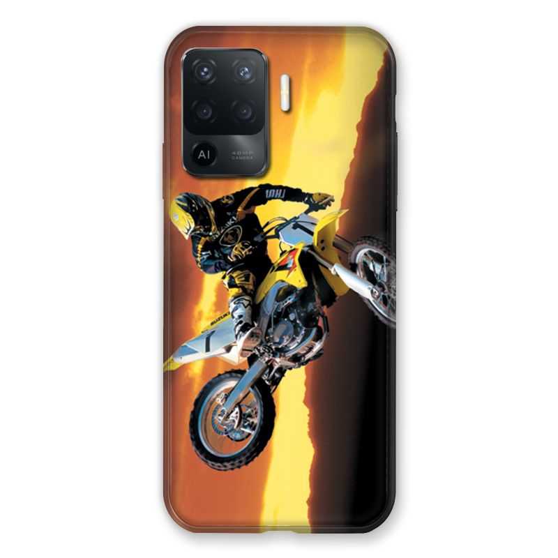Coque Pour Oppo A94 5G Moto Cross Noir