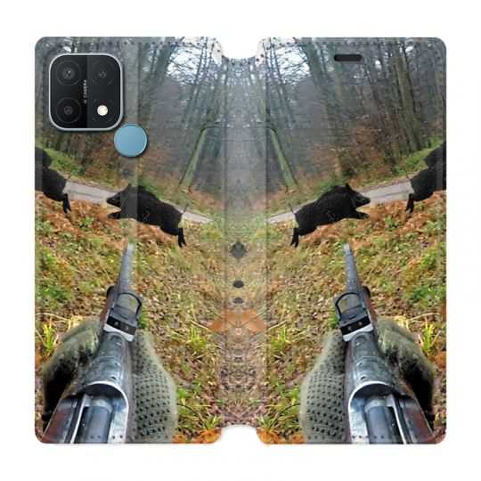 Housse Cuir Portefeuille Pour Oppo A15 Chasse Vision Tir