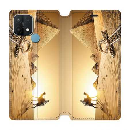 Housse Cuir Portefeuille Pour Oppo A15 Egypte Chameau