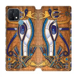 Housse Cuir Portefeuille Pour Oppo A15 Egypte Papyrus