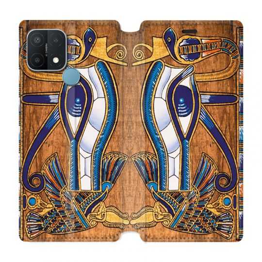 Housse Cuir Portefeuille Pour Oppo A15 Egypte Papyrus