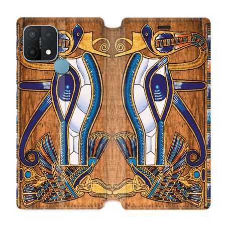 Housse Cuir Portefeuille Pour Oppo A15 Egypte Papyrus