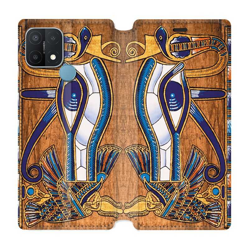 Housse Cuir Portefeuille Pour Oppo A15 Egypte Papyrus