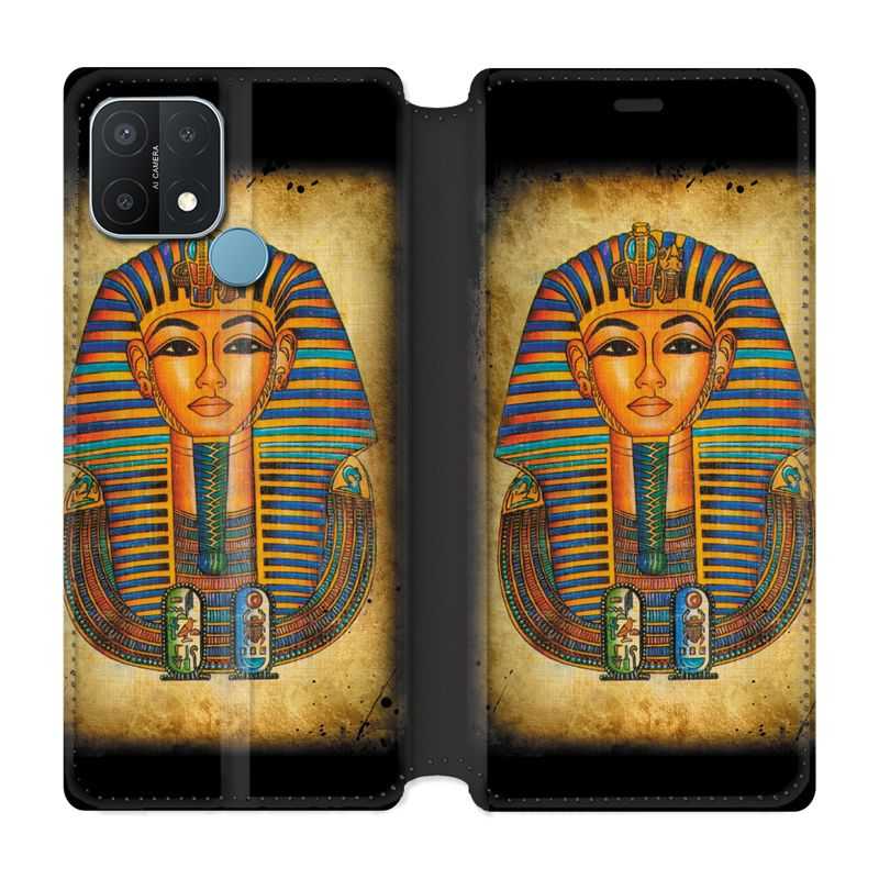 Housse Cuir Portefeuille Pour Oppo A15 Egypte Pharaon
