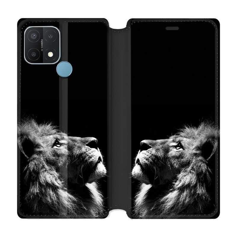 Housse Cuir Portefeuille Pour Oppo A15 Roi Lion