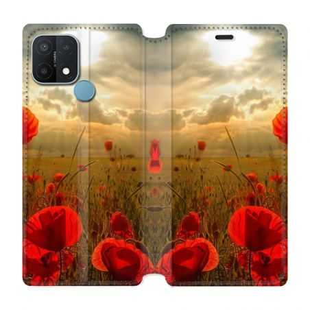 Housse Cuir Portefeuille Pour Oppo A15 Fleur Housse Cuir Portefeuillelicot