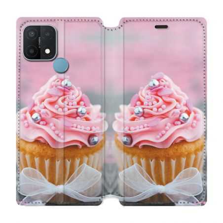 Housse Cuir Portefeuille Pour Oppo A15 Cupcake
