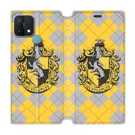Housse Cuir Portefeuille Pour Oppo A15 WB License Harry Potter Hufflepuff