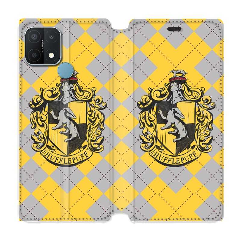 Housse Cuir Portefeuille Pour Oppo A15 WB License Harry Potter Hufflepuff