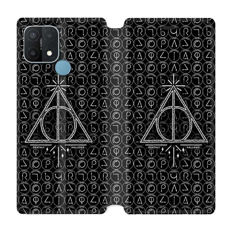 Housse Cuir Portefeuille Pour Oppo A15 WB License Harry Potter Triangle noir