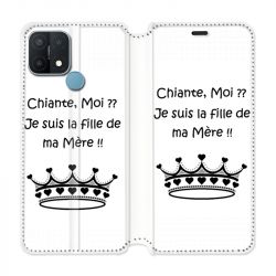 Housse Cuir Portefeuille Pour Oppo A15 Humour Moi Chiante