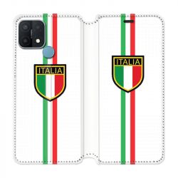 Housse Cuir Portefeuille Pour Oppo A15 Italie 3 Blanc