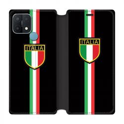 Housse Cuir Portefeuille Pour Oppo A15 Italie 3 Noir