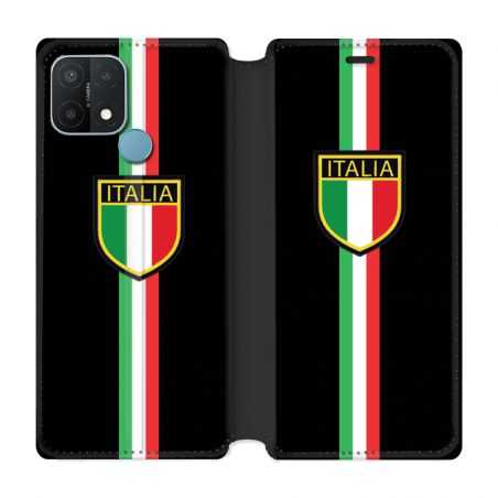 Housse Cuir Portefeuille Pour Oppo A15 Italie 3 Noir