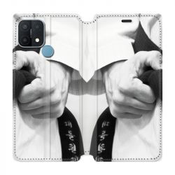 Housse Cuir Portefeuille Pour Oppo A15 Judo Kimono