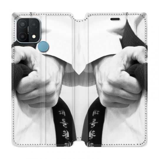Housse Cuir Portefeuille Pour Oppo A15 Judo Kimono