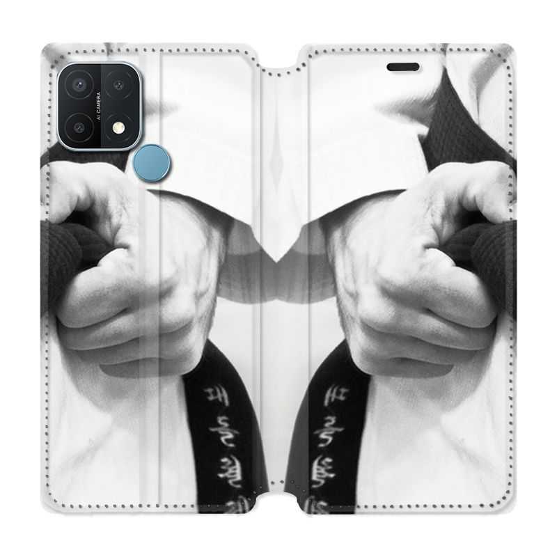 Housse Cuir Portefeuille Pour Oppo A15 Judo Kimono