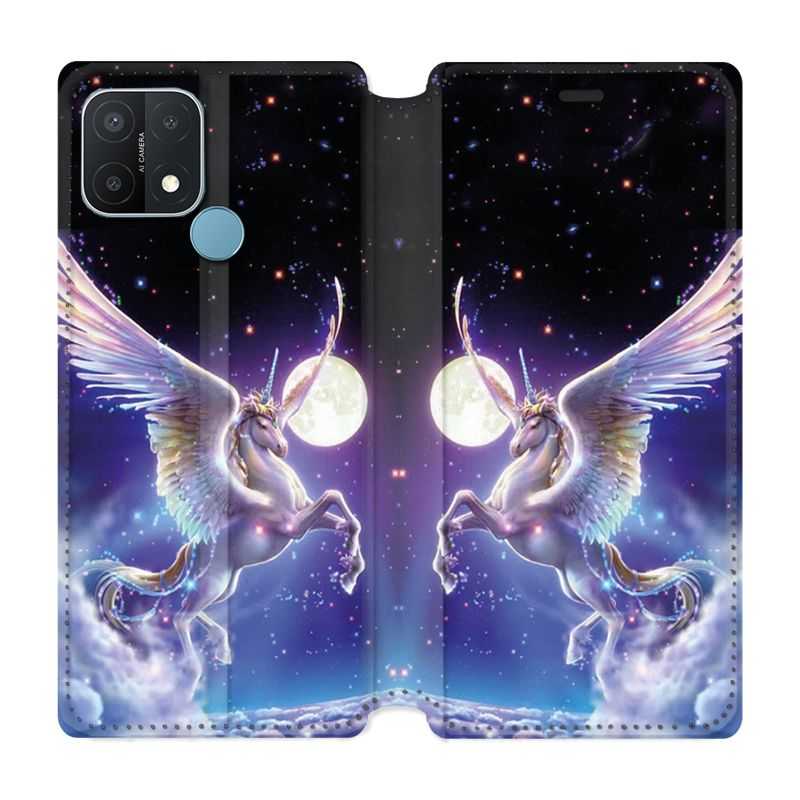 Housse Cuir Portefeuille Pour Oppo A15 Licorne Céleste