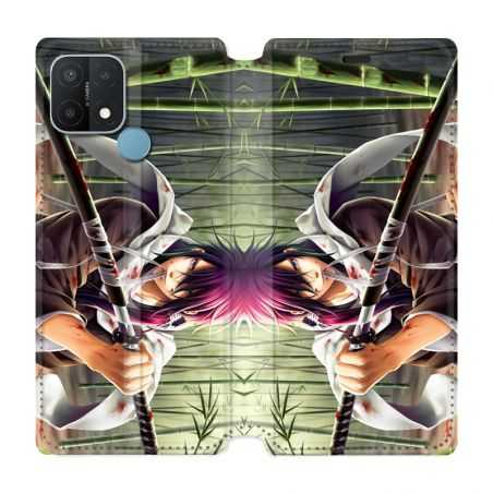 Housse Cuir Portefeuille Pour Oppo A15 Manga Bambou