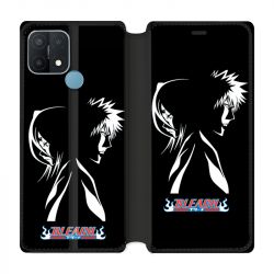 Housse Cuir Portefeuille Pour Oppo A15 Manga Bleach Duo