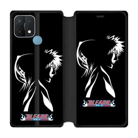 Housse Cuir Portefeuille Pour Oppo A15 Manga Bleach Duo