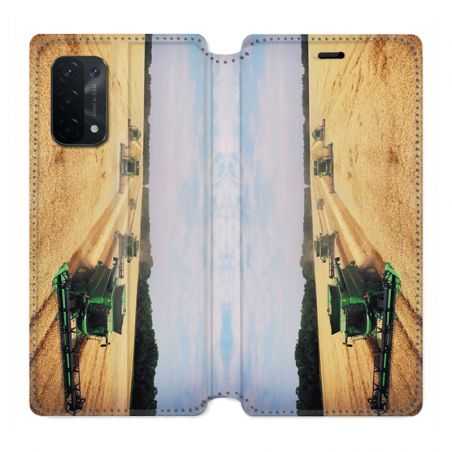 Housse cuir portefeuille Pour Oppo A54 5G / A74 5G Agriculture Moissonneuse