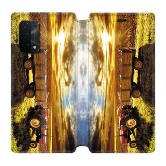 Housse cuir portefeuille Pour Oppo A54 5G / A74 5G Agriculture Tracteur Color